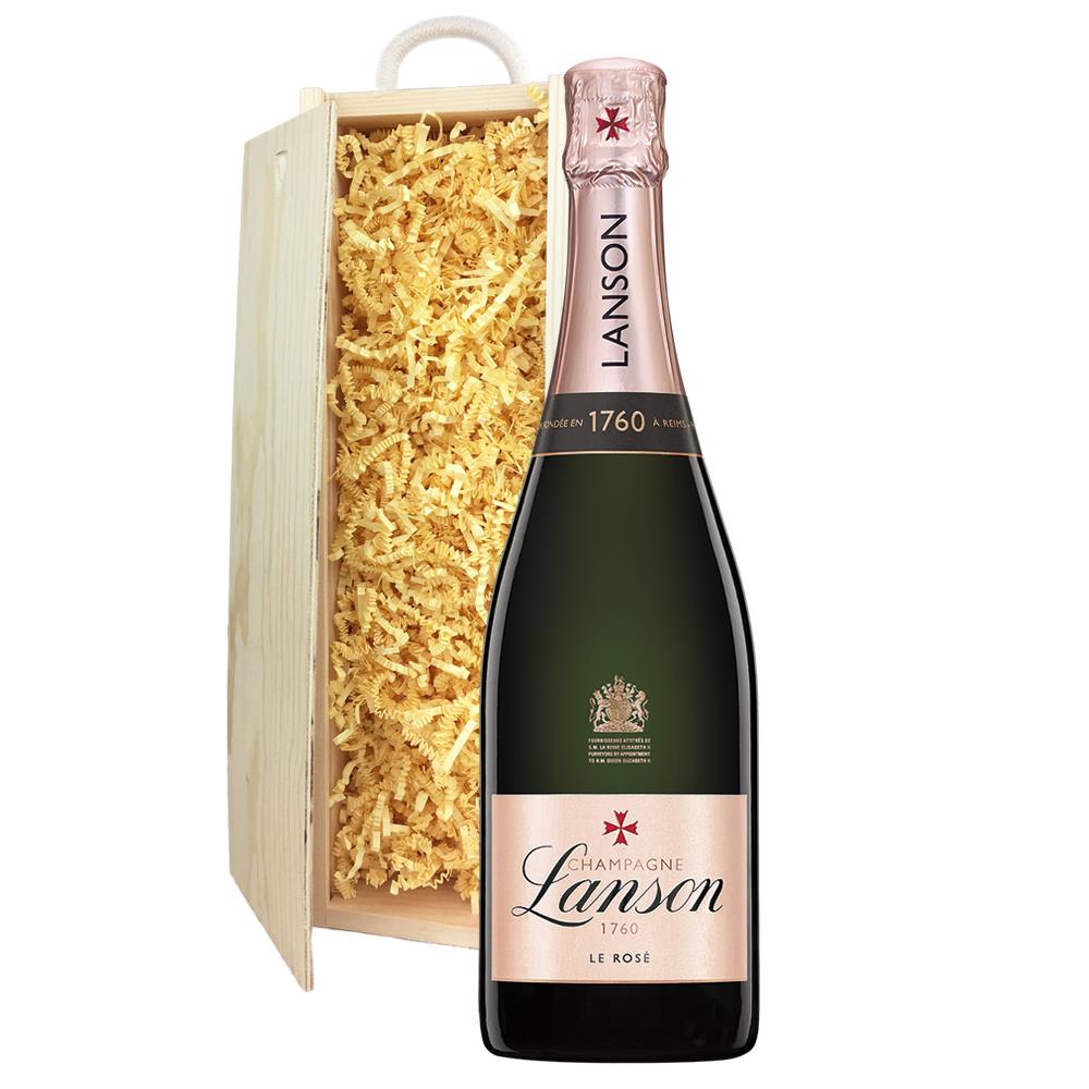 Lanson Le Rose Champagne 75cl In Pine Gift Box